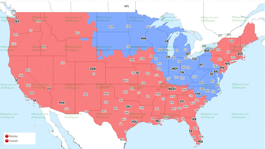 Fox late window coverage map for Week 10. 