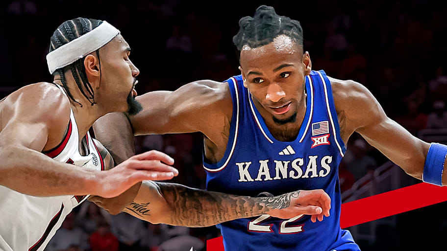 Kansas freshman Darryn Peterson takes the ball up the court.