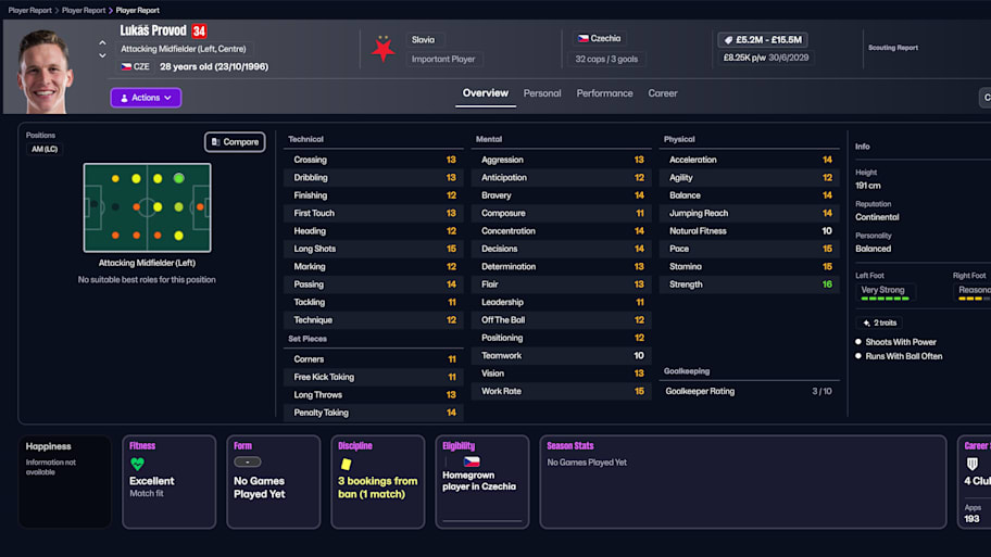 Lukáš Provod on Football Manager 26