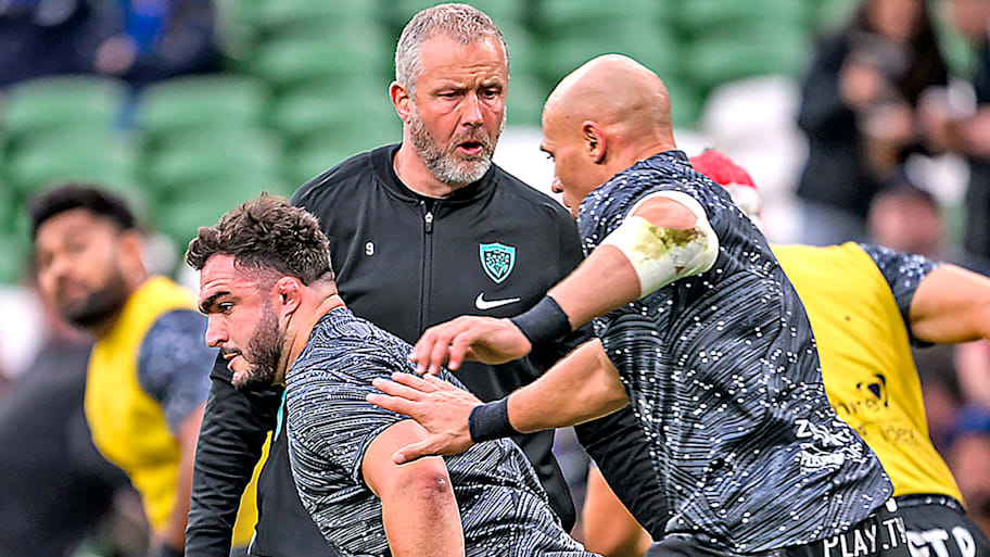 Richie Gray working at a rugby practice.