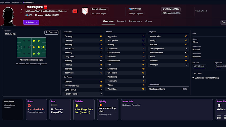 Theo Bongonda on Football Manager 26