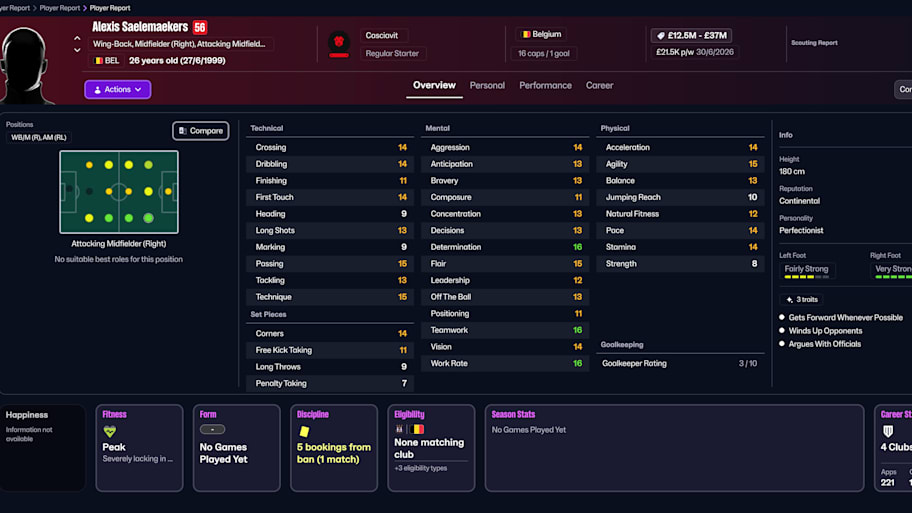 Alexis Saelemaekers on Football Manager 26