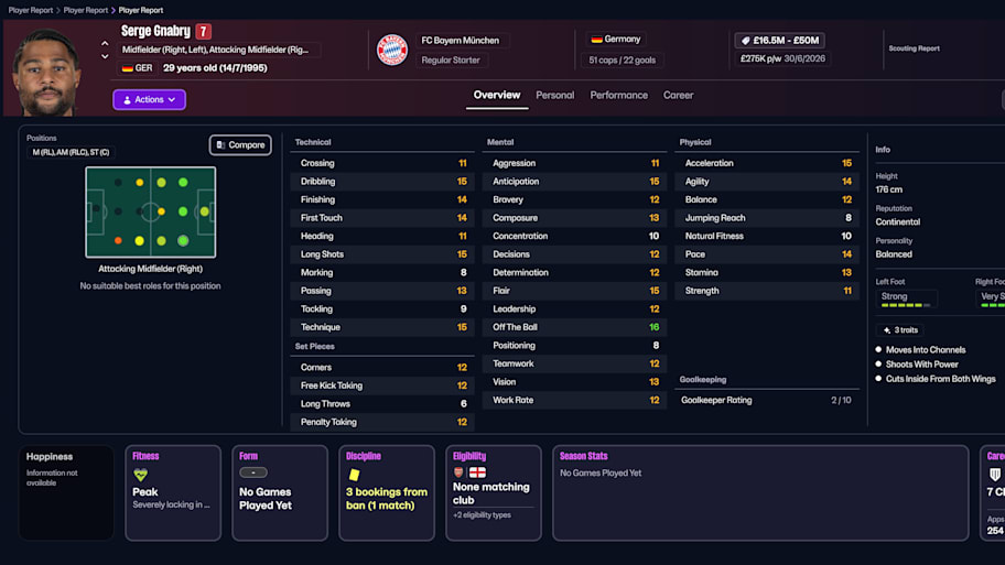 Serge Gnabry on Football Manager 26