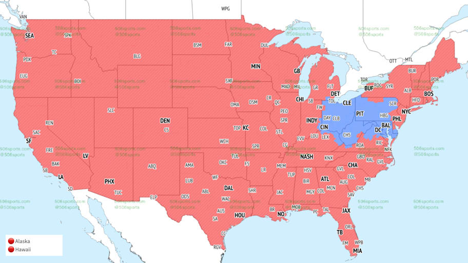 CBS late game coverage map for Week 11. 