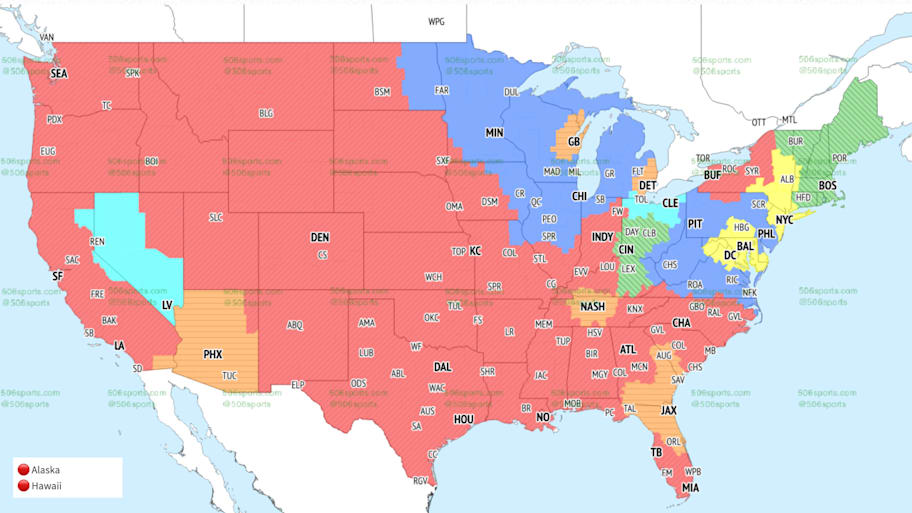 CBS coverage map for Week 12. 