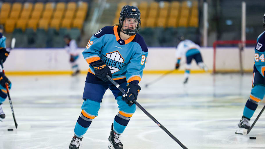 Casey O'Brien skates at the New York Sirens training camp