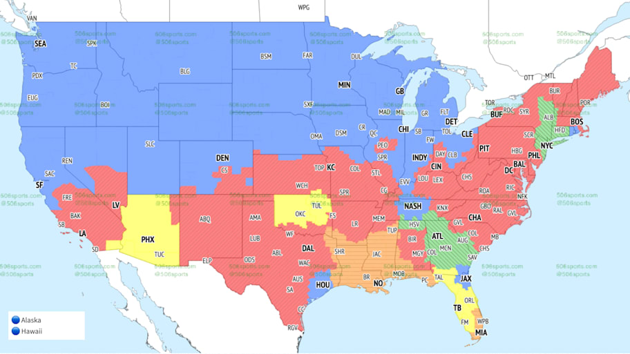 Fox single game coverage map for Week 13. 