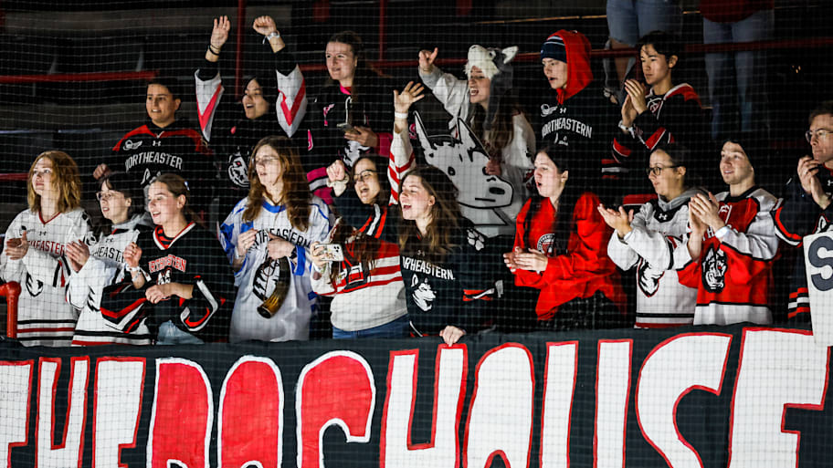 Northeastern fans cheer from 