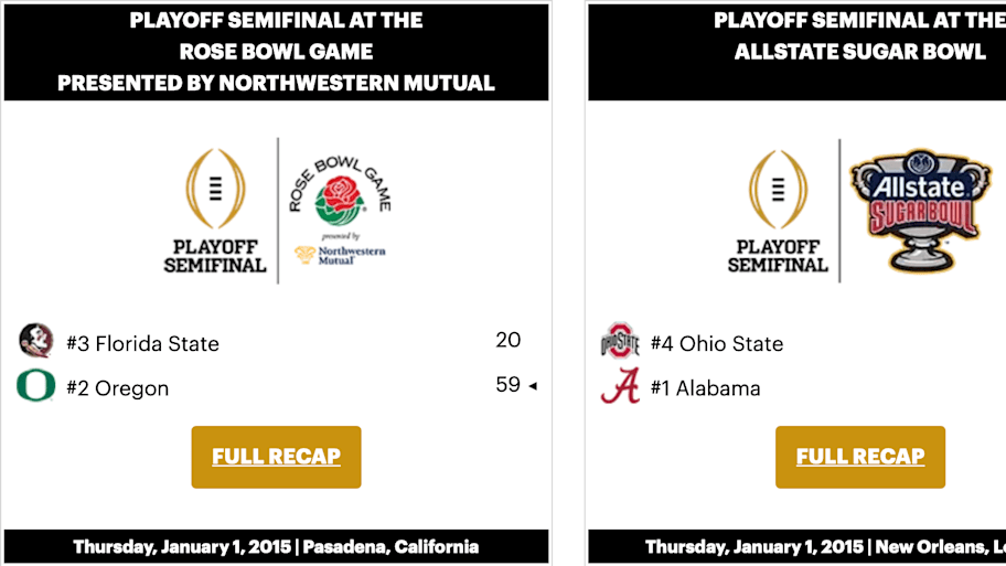 College Football Playoff, Ohio State, Oregon. 