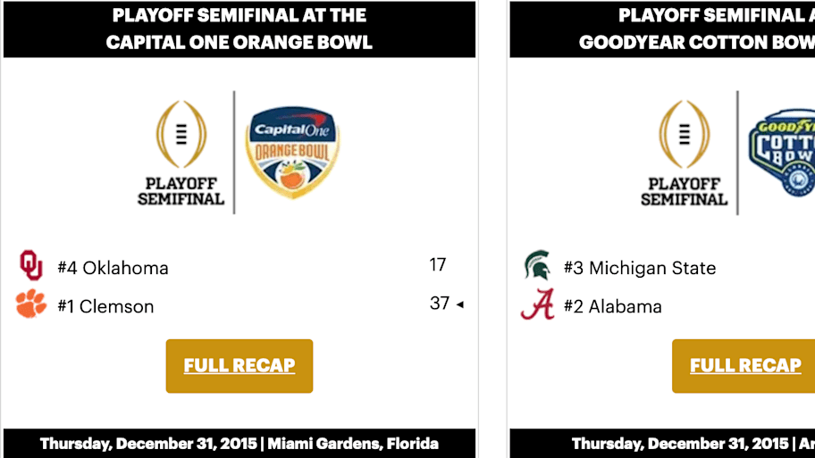 College Football Playoff, Alabama, Clemson.