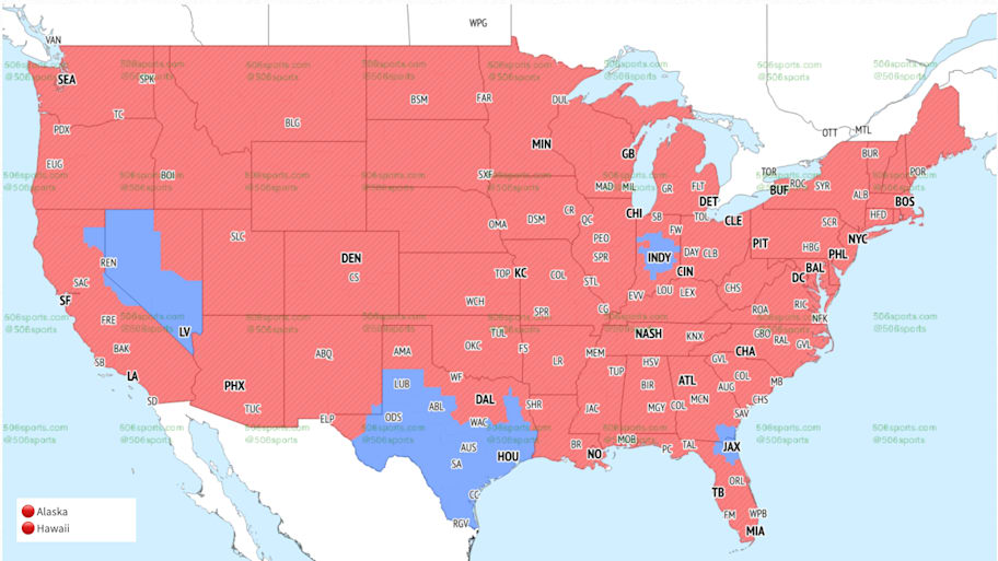 CBS Week 16 coverage map for the late window. 