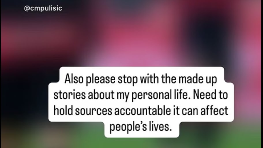 An Instagram post from Christian Pulisic