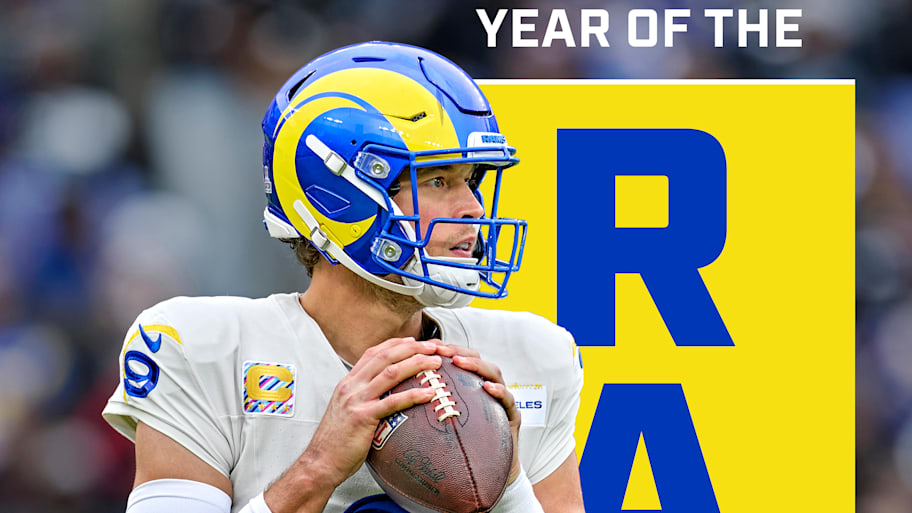 A photo of Matthew Stafford that says YEAR OF THE RAM