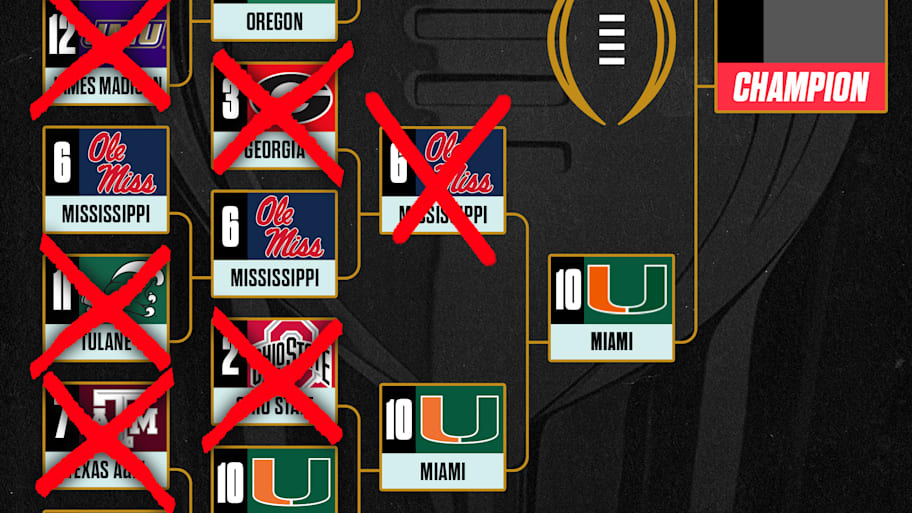 The College Football Playoff bracket heading into Friday night’s Peach Bowl. 