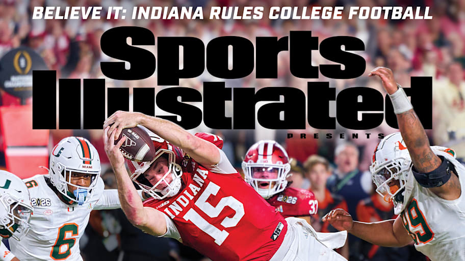 Indiana QB Fernando Mendoza dives into the end zone to score a fourth-quarter touchdown in the Hoosiers’ win over Miami