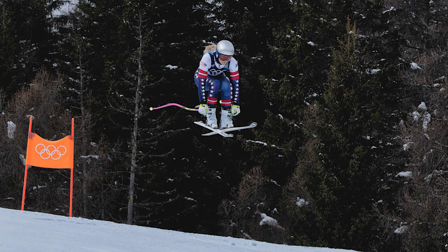 Vonn training for the downhill event.
