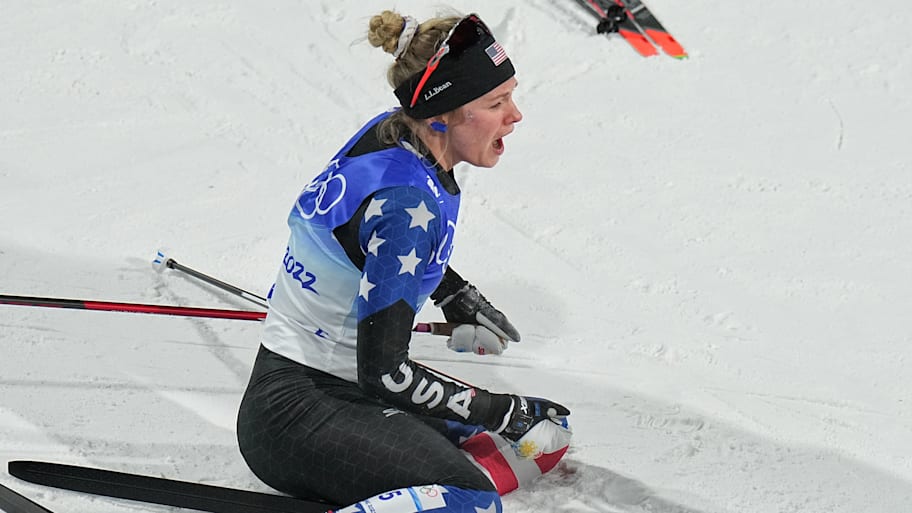Jessie Diggins after competing at the 2022 Olympics.