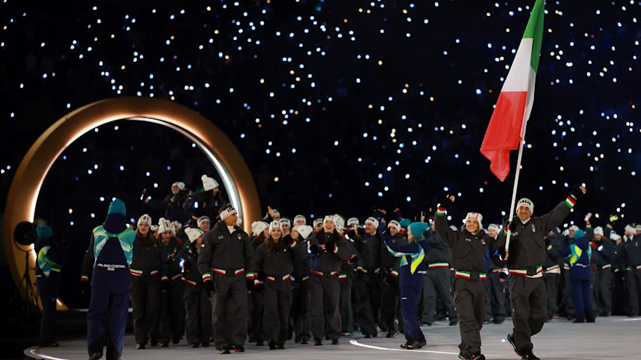 Team Italy at the opening ceremony