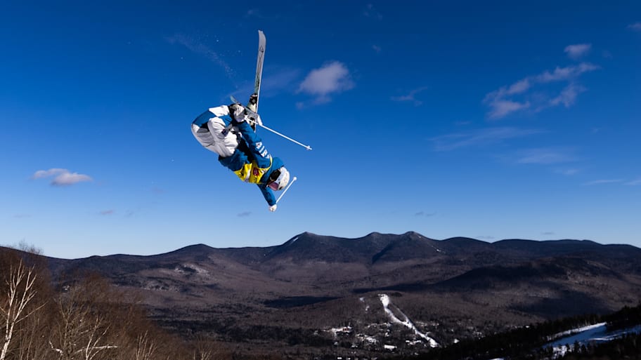 Jaelin Kauf of the United States competes during the FIS World Cup dual moguls at the Toyota Waterville Freestyle Cup