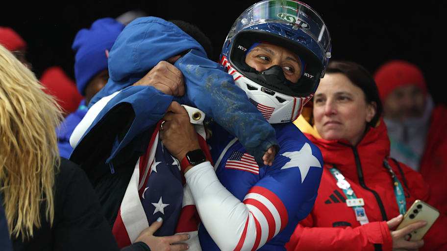 Elana Meyers Taylor with her son.