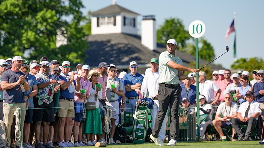 Scottie Scheffler tees off