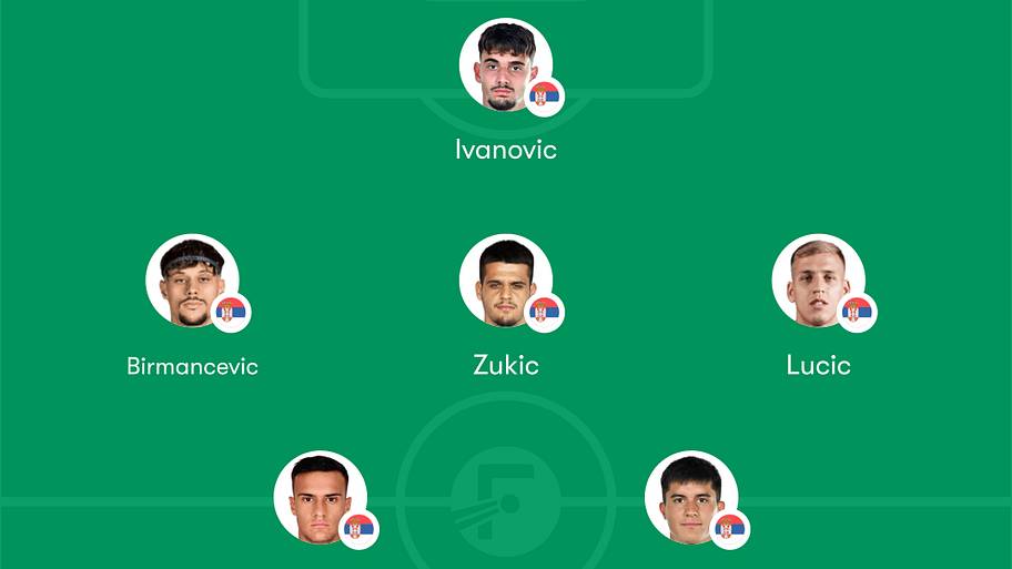 Serbia lineup.