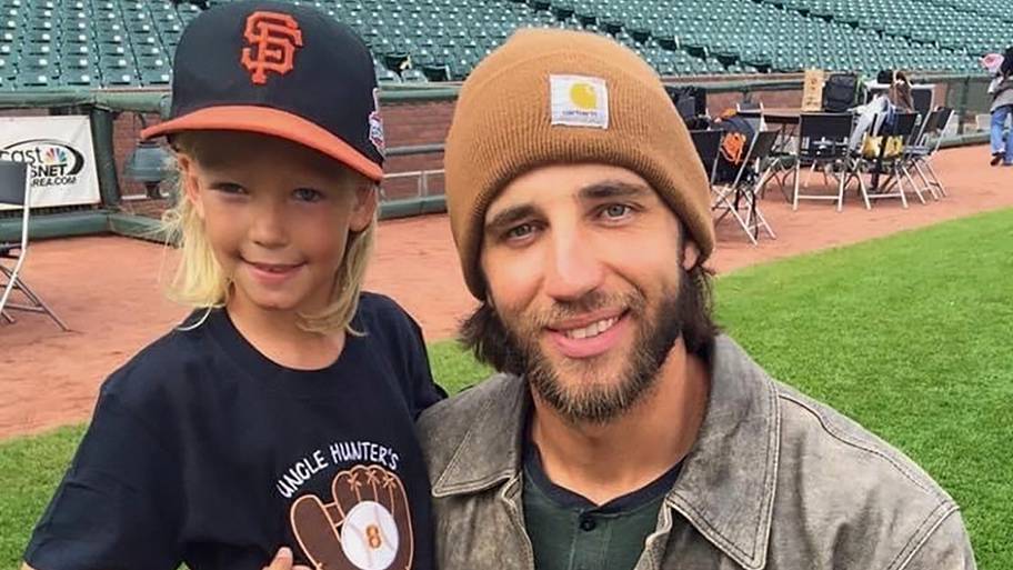 A young Striker Pence with former Giants pitcher Madison Bumgarner