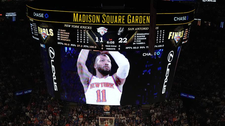 Jalen Brunson shoots a free throw in Game 4 of the 2026 NBA Finals.
