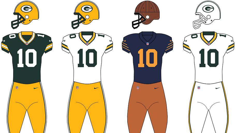 Packers uniforms.