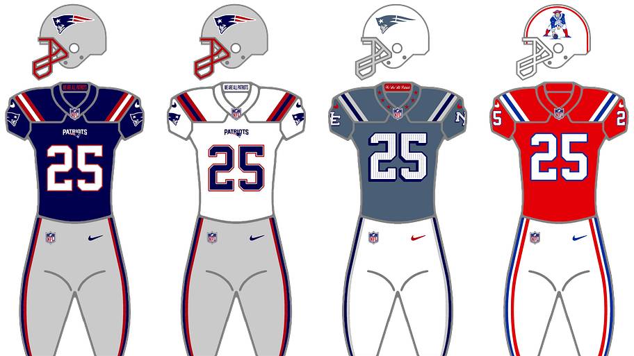 Patriots uniforms.