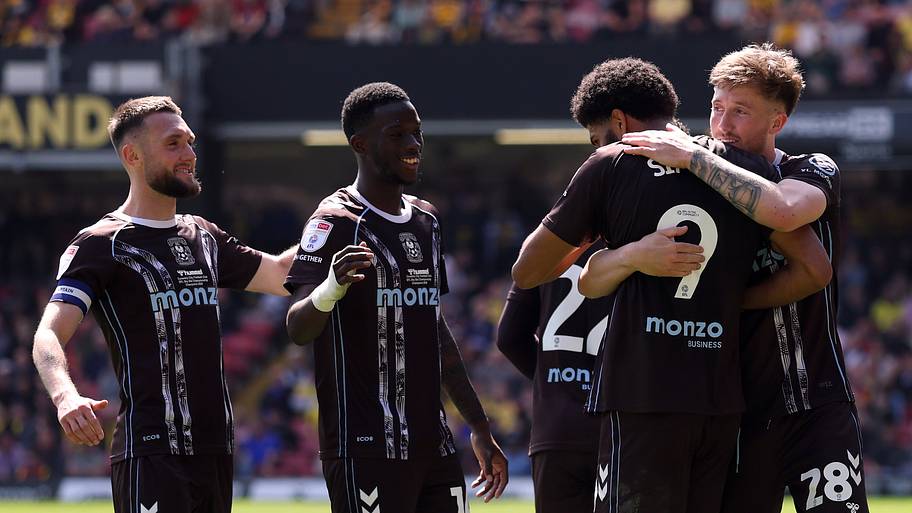 Coventry City celebrate a goal 