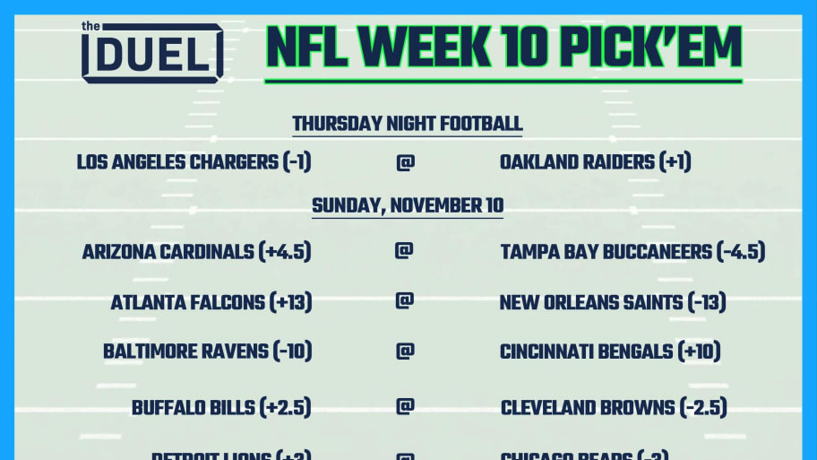 Printable NFL Weekly Pick 'Em Sheets for Week 10