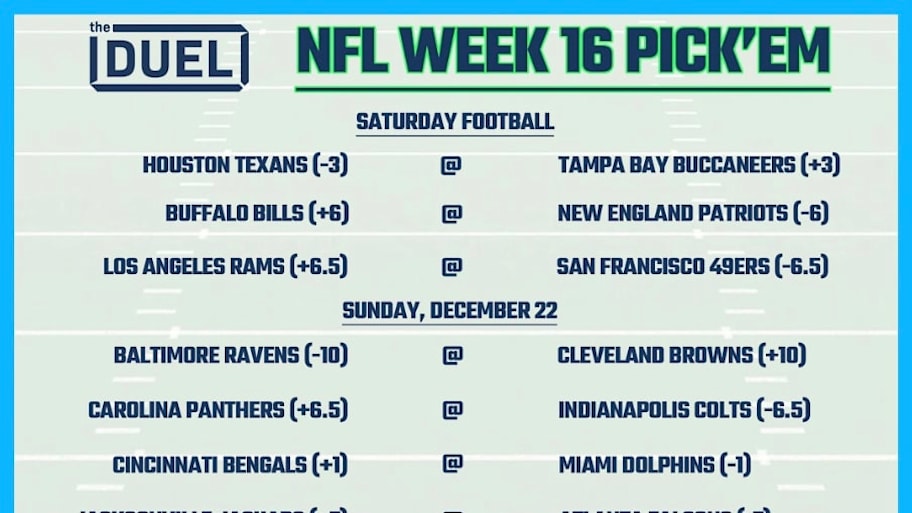 Printable Nfl Weekly Pick Em Sheets For Week 16