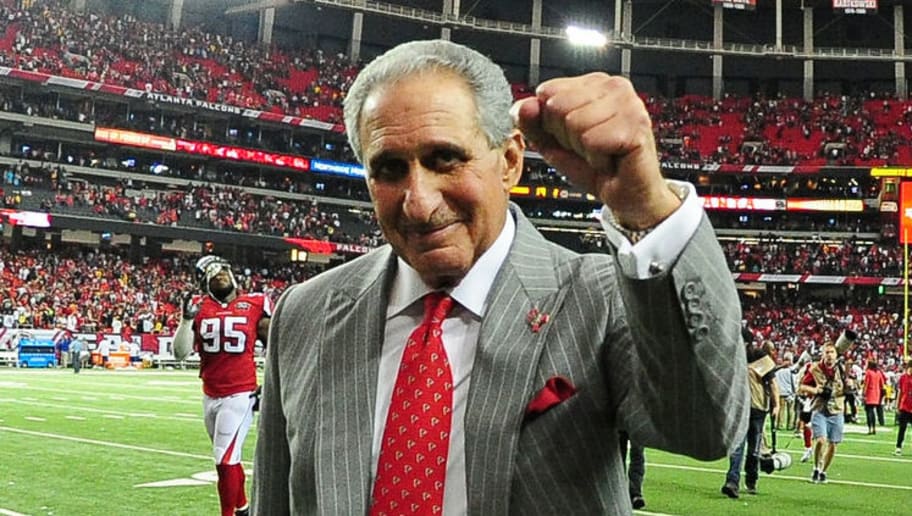ATLANTA, GA - OCTOBER 11: Owner Athur Blank of the Atlanta Falcons celebrates after the game against the Washington Redskins at the Georgia Dome on October 11, 2015 in Atlanta, Georgia. (Photo by Scott Cunningham/Getty Images)
