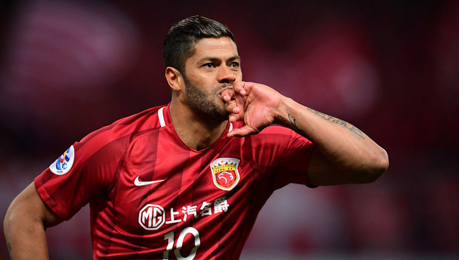 Shanghai SIPG' Brazilian forward Hulk celebrates after scoring a goal during the AFC Asian Champions League group football match between China's Shanghai SIPG and Japan's Urawa Red Diamonds in Shanghai on March 15, 2017. / AFP PHOTO / Johannes EISELE        (Photo credit should read JOHANNES EISELE/AFP/Getty Images)