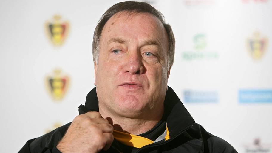 VIRGINIE LEFOUR/GettyImages Red Devil's head coach Dick Advocaat gestures during a press conference in Diegem, on November 13, 2009 on the eve of their friendly football match against Hungary. AFP PHOTO/BELGA PHOTO VIRGINIE LEFOUR (Photo credit should read VIRGINIE LEFOUR/AFP/Getty Images)