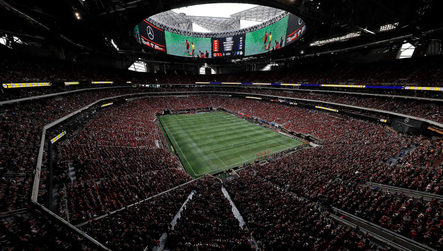 ATLANTA, GA - OCTOBER 22:  A general view of Mercedes-Benz Stadium during the match between the Atlanta United and the Toronto FC on October 22, 2017 in Atlanta, Georgia.  (Photo by Kevin C. Cox/Getty Images)