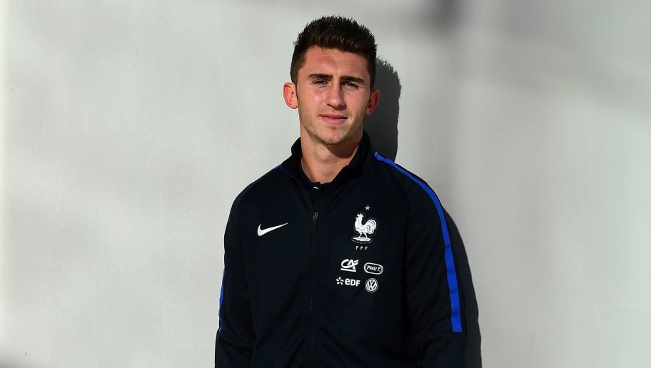 France's defender Aymeric Laporte poses at the end of a press conference in Clairefontaine-en-Yvelines near Paris on October 3, 2016 ahead of the 2018 FIFA World Cup football matches against Bulgaria on October 7 and the Netherlands on October 10. / AFP / FRANCK FIFE        (Photo credit should read FRANCK FIFE/AFP/Getty Images)