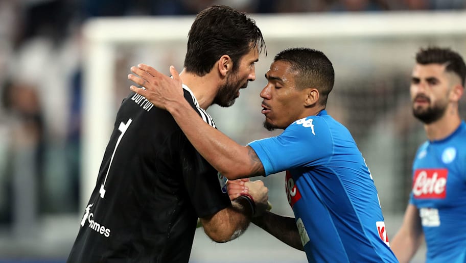 Video Classy Gianluigi Buffon Congratulates Napoli Stars After Their Shock Serie A Win In Turin 90min