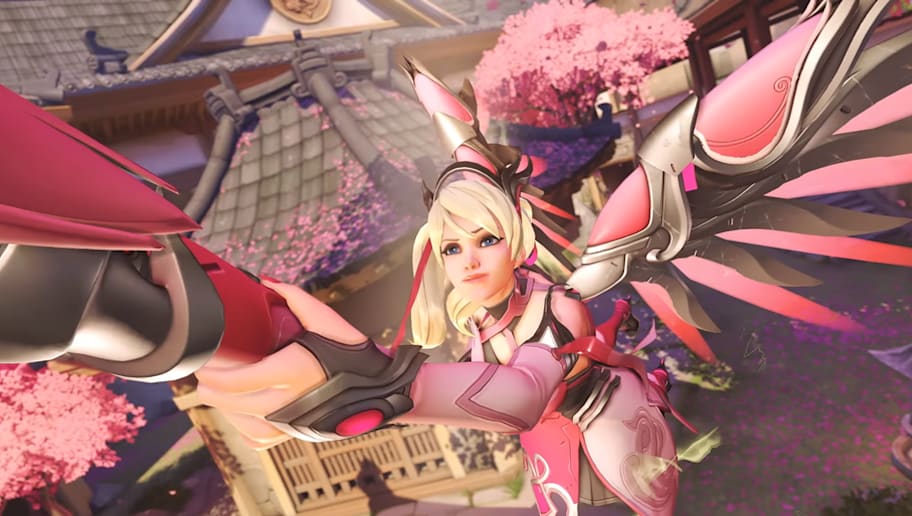 photo Overwatch Pink Mercy Fanart overwatch fan creates custom pink mercy