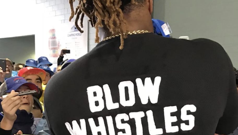 Saints news: Cam Jordan sports 'Blow whistles, not game' shirt while meeting fans at Pro Bowl cam jordan t shirt