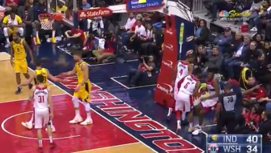 Video Wizards Thomas Bryant Celebrates Block By Almost Punching