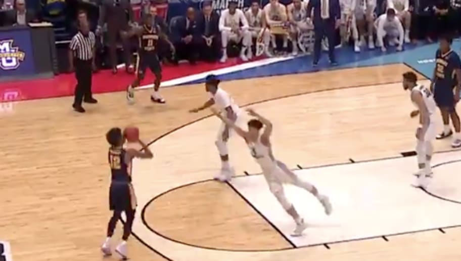 Video Ja Morant Drills Ridiculous Step Back 3 Pointer Against Marquette Right Before Halftime 12up Ja morant is the early breakout star of the ncaa tournament, just as we all expected.