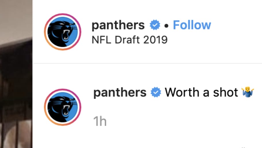 carolina panthers use drake curse on rest of league with hilarious nfl draft instagram post - who does drake fo!   llow on instagram