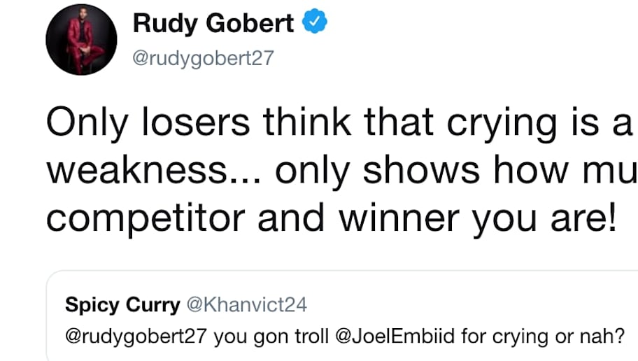 Rudy Gobert Claps Back at NBA Twitter Losers Trolling Joel Embiid for Crying | 12up