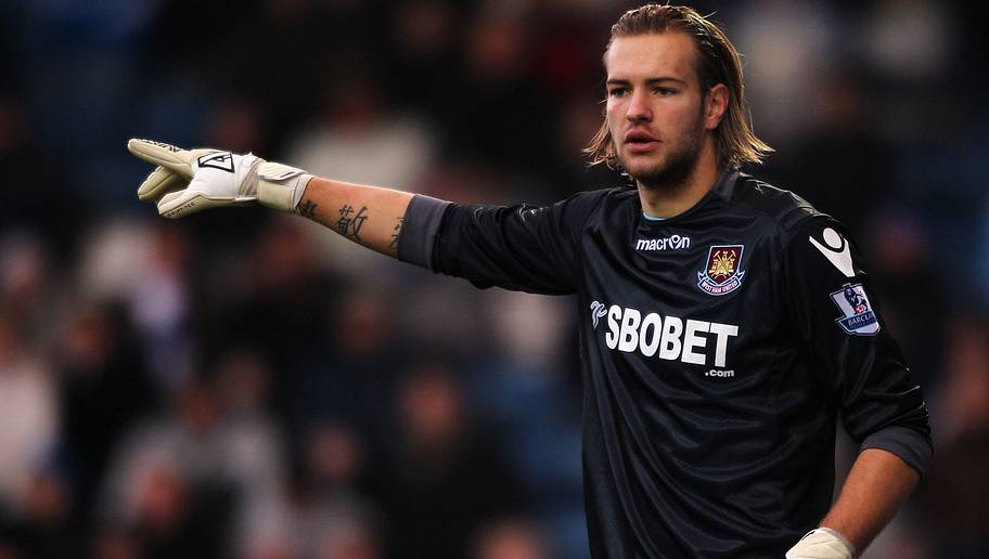 BLACKBURN, ENGLAND - DECEMBER 18: Goalkeeper, Ruud Boffin of West Ham gives instructions during the Barclays Premier League match between Blackburn Rovers and West Ham United at Ewood park on December 18, 2010 in Blackburn, England. (Photo by Dean Mouhtaropoulos/Getty Images)