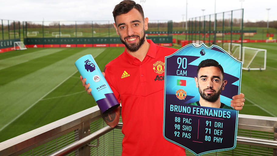 Bruno Fernandes is Presented with the Premier League Player of the Month for February