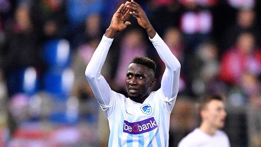 Genk's Nigerian defender Onyinye Wilfred Ndidi celebrates after scoring during the Europa league group football match between RC Genk and Athletic Bilbao in Genk on October 20, 2016. / AFP PHOTO / Belga / YORICK JANSENS / Belgium OUT (Photo credit should read YORICK JANSENS/AFP/Getty Images)