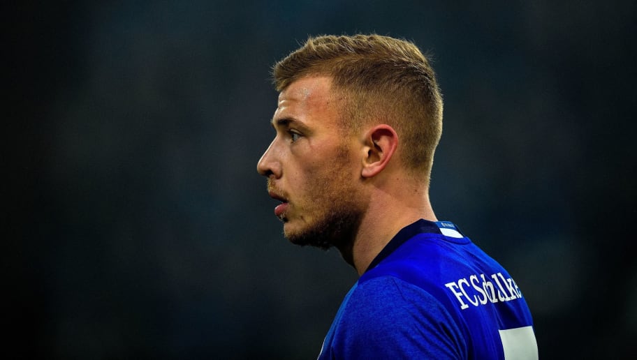 Schalke's midfielder Max Meyer looks on during the German first division Bundesliga football match Schalke 04 vs Hertha Berlin in Gelsenkirchen, western Germany, on March 3, 2018. / AFP PHOTO / SASCHA SCHUERMANN / RESTRICTIONS: DURING MATCH TIME: DFL RULES TO LIMIT THE ONLINE USAGE TO 15 PICTURES PER MATCH AND FORBID IMAGE SEQUENCES TO SIMULATE VIDEO. == RESTRICTED TO EDITORIAL USE == FOR FURTHER QUERIES PLEASE CONTACT DFL DIRECTLY AT + 49 69 650050
        (Photo credit should read SASCHA SCHUERMANN/AFP/Getty Images)