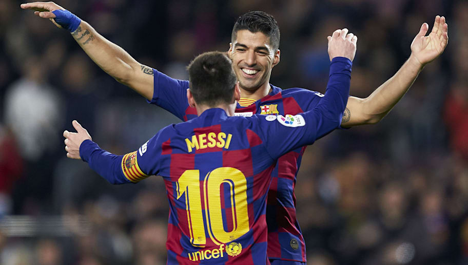 Quality Sport Images/GettyImages Lionel Messi,Luis Suarez